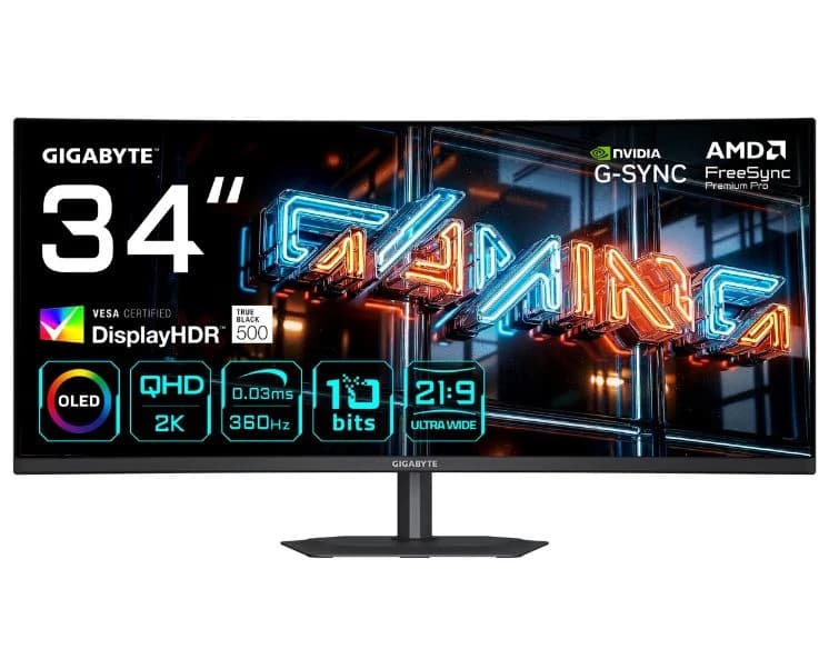 GIGABYTE MO34WQC36 34" UWQHD QD-OLED 360Hz