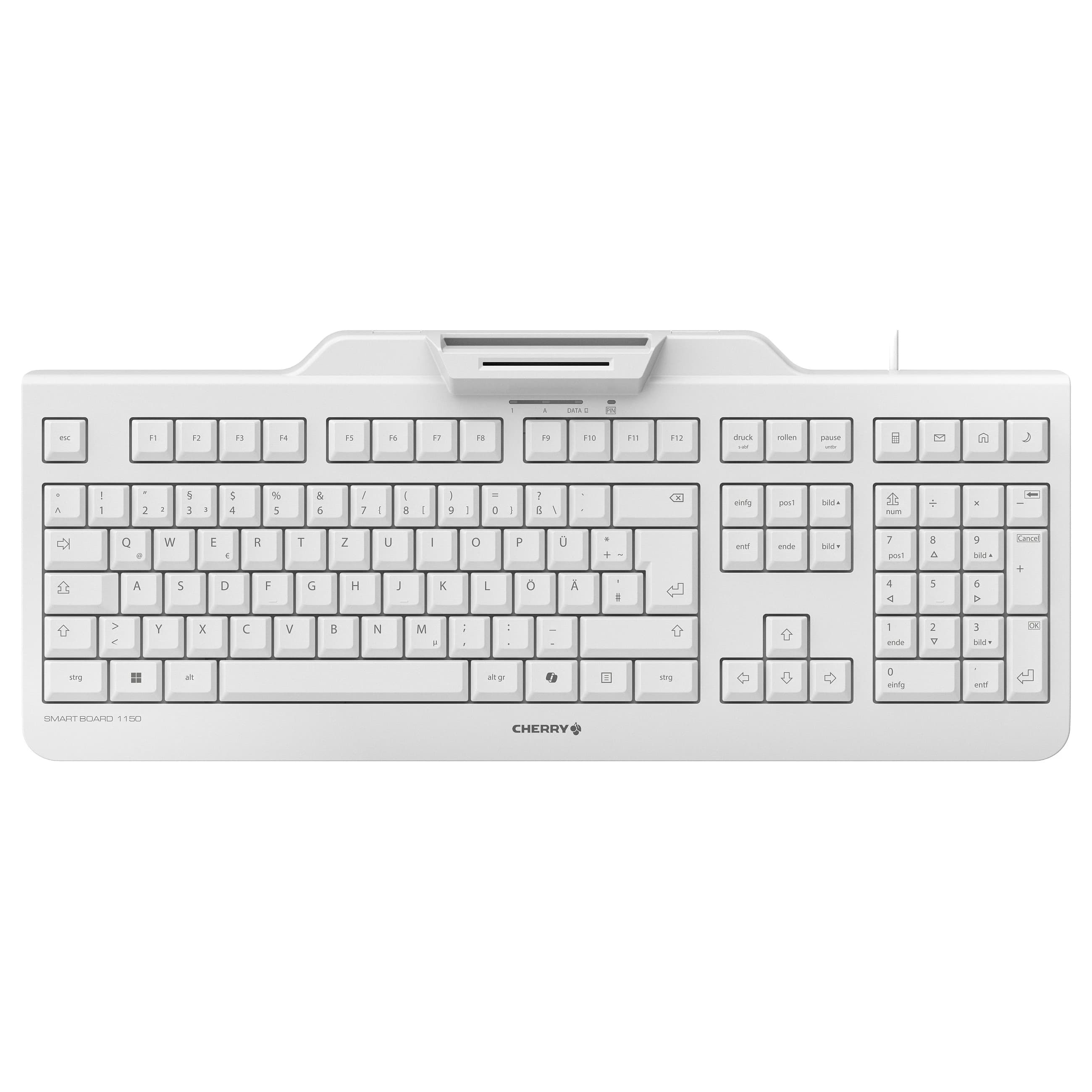 Cherry Smart Board 1150 KB RS Flat with MSR German (White)