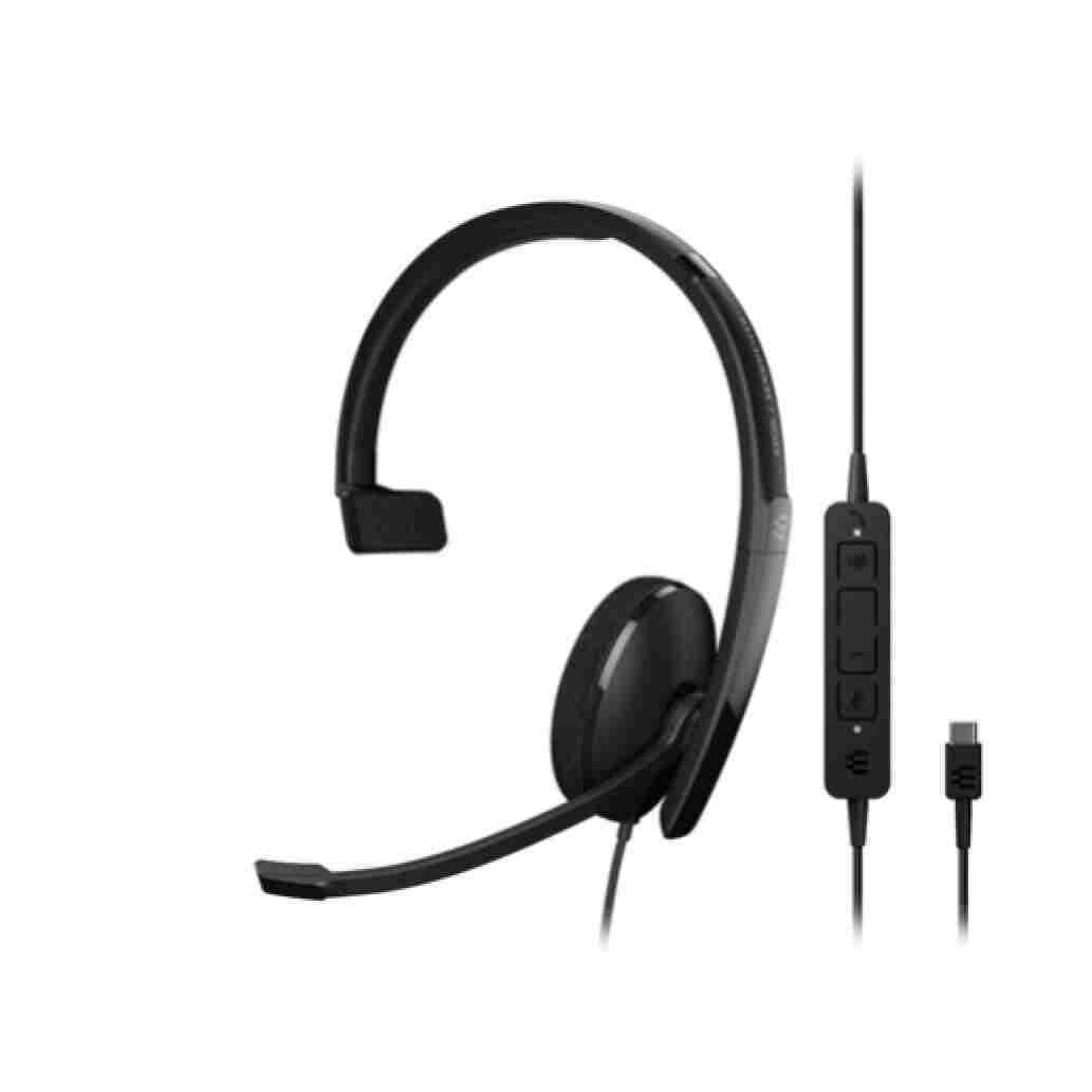 Slualke Epos naglavne z USB-C Adapt 130T črne mono